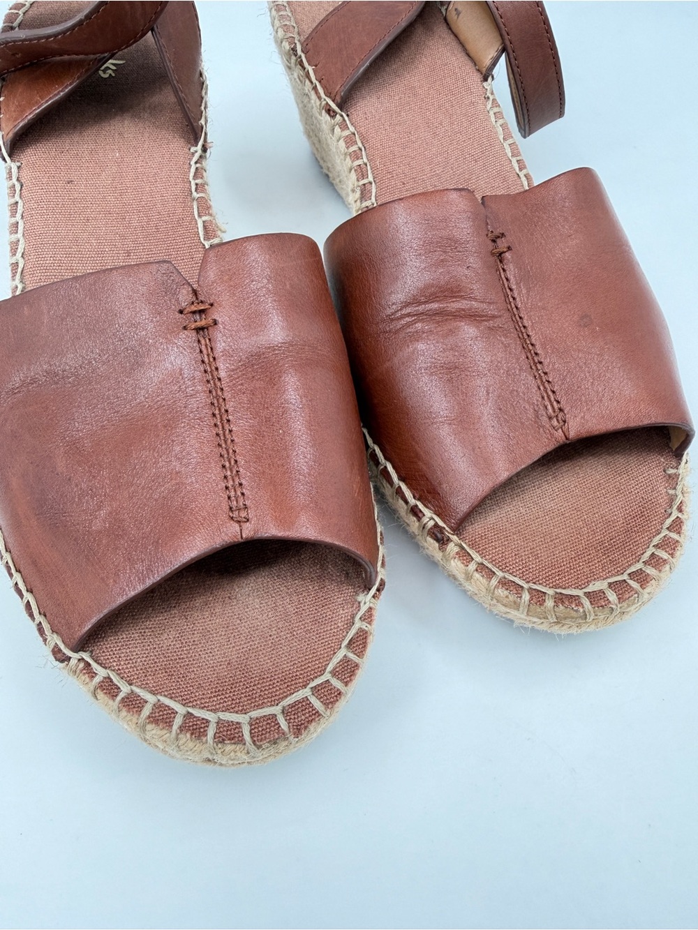 Clarks Petrina Selma Wedge Espadrille Heel Sandals Women's 9.5 Brown Ankle Strap - Picture 14 of 16